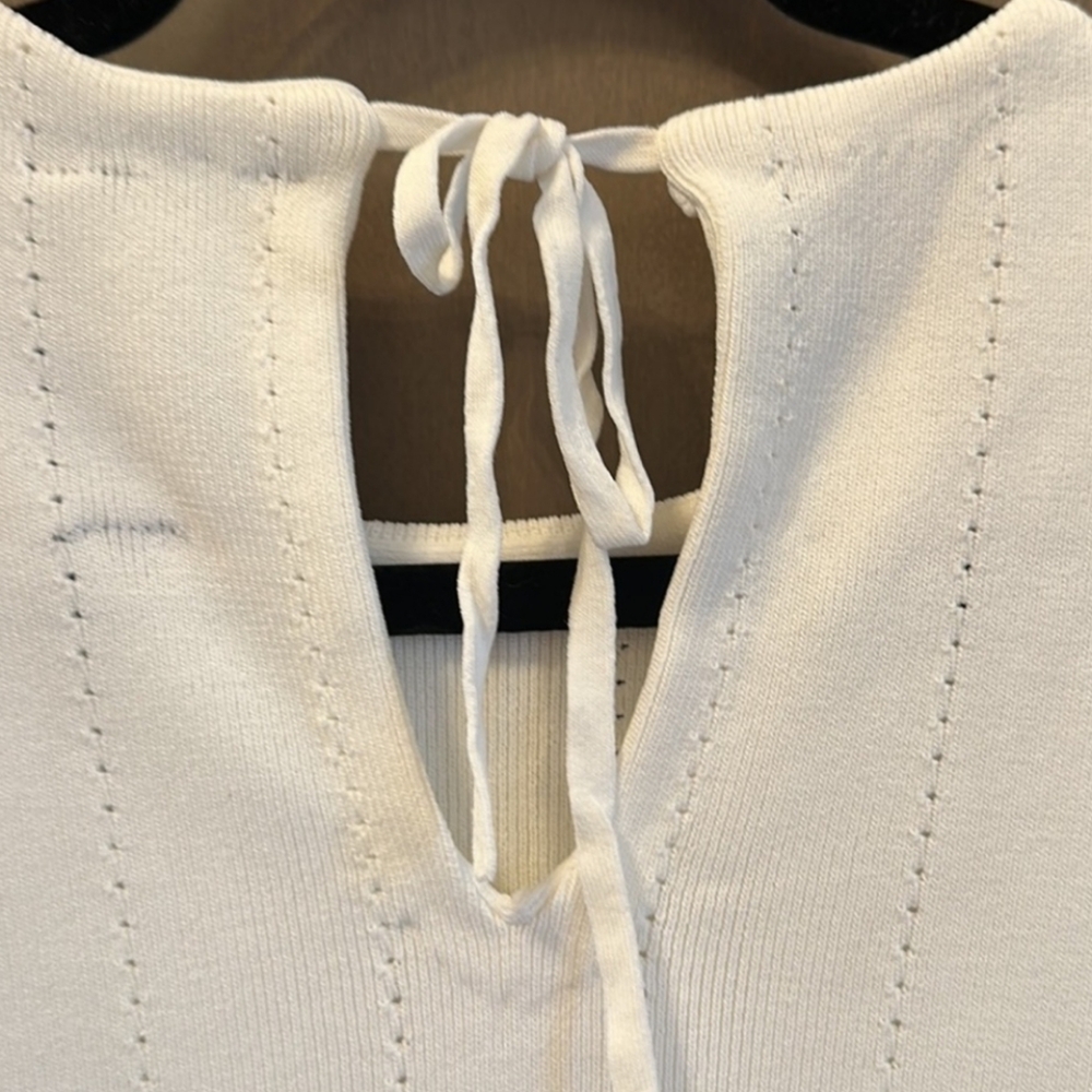 Rachel Roy Women White Viscose Blend Crewneck Knit Pullover Vest Sweater - Picture 4 of 6